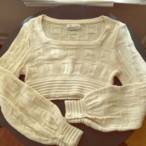 Anthropology cable knit crop sweater